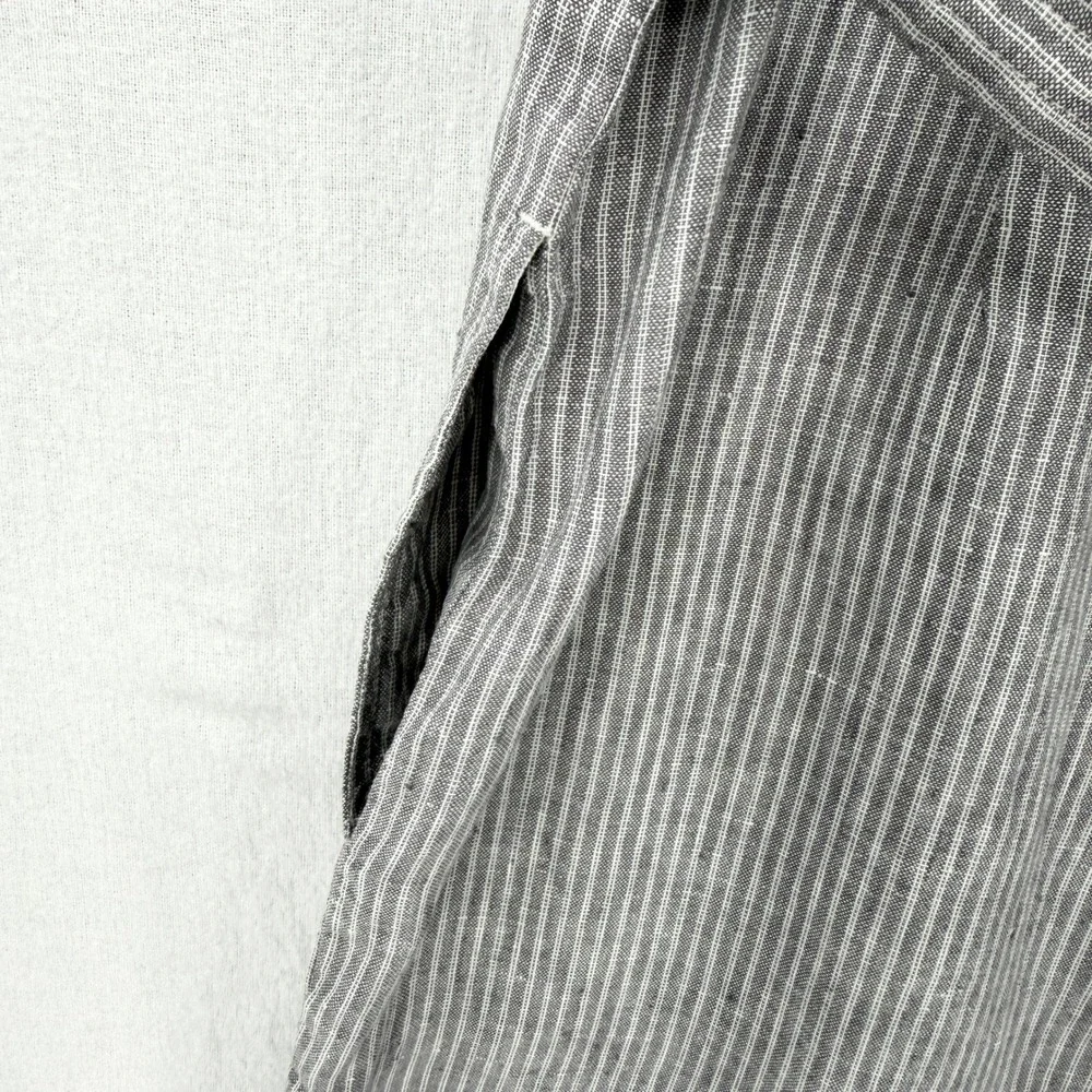 Everlane Jumpsuit Women 2 Gray Striped Linen Sleeveless Belted Wide Leg
